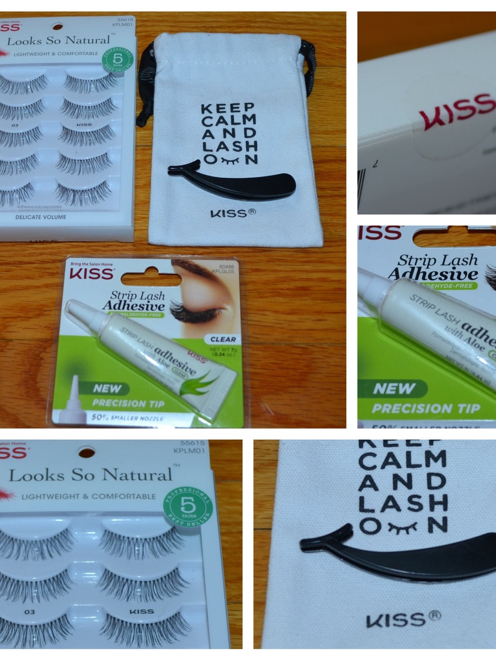 Kiss Looks So Natural false lash set with storage pouch & adhesive - NEW
